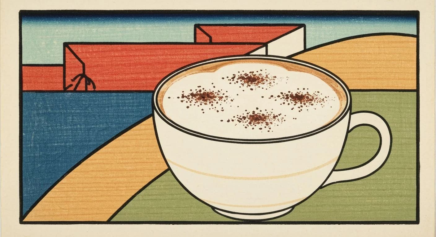 Cappuccino coffee drink illustration
