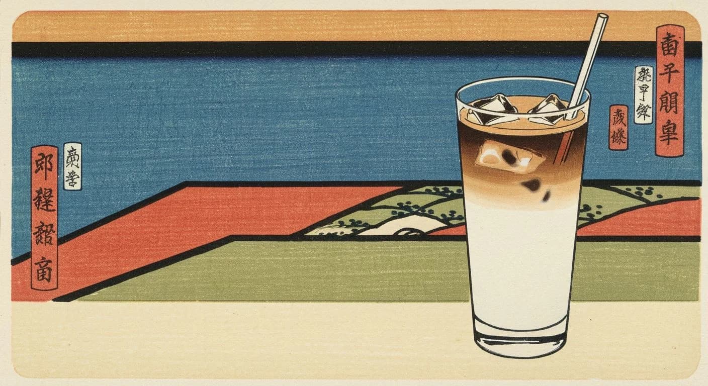 Iced Latte coffee drink illustration