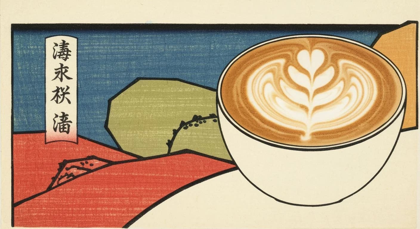 Latte coffee drink illustration
