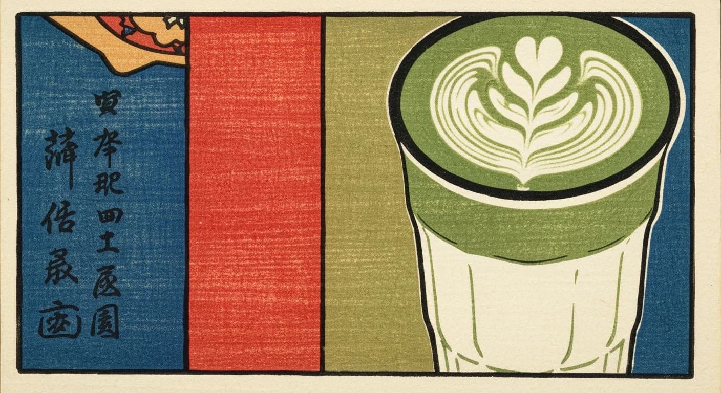 Matcha Latte coffee drink illustration