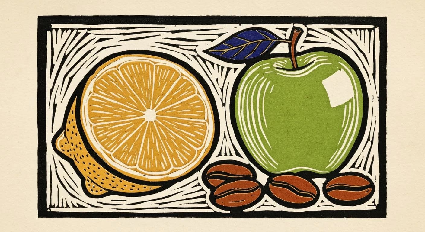 Illustration of Acidic in coffee