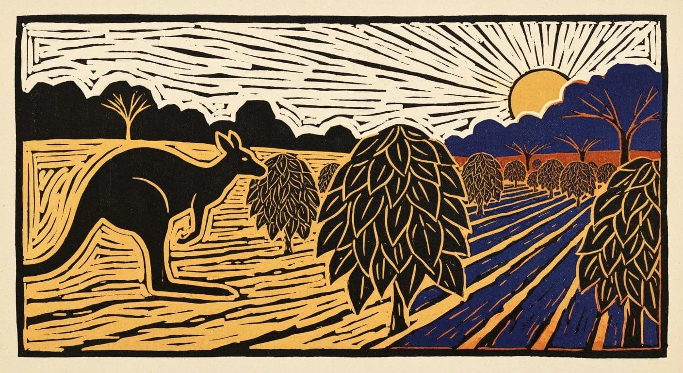 Illustration of Australia in coffee