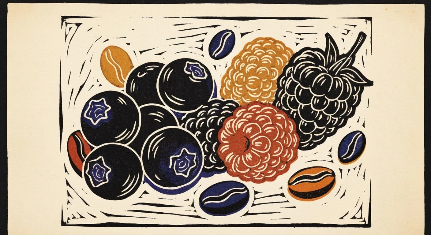 Illustration of Berry in coffee