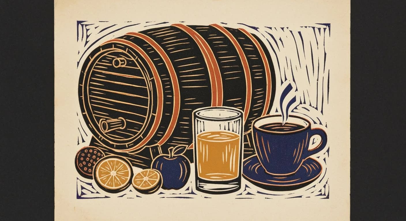Illustration of Boozy in coffee