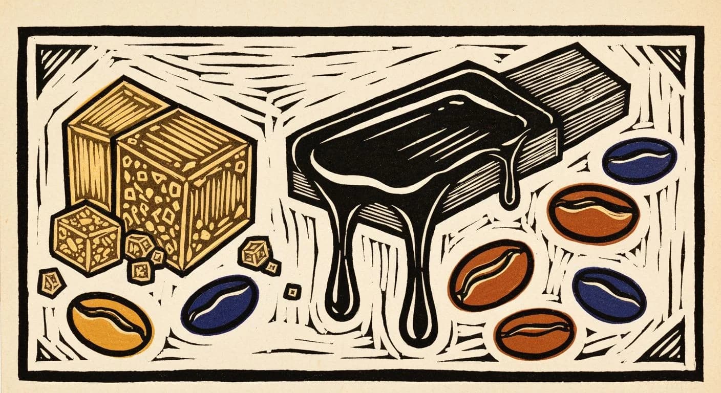 Illustration of Brown Sugar in coffee