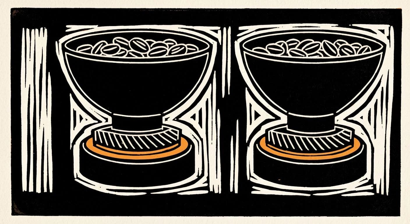 Illustration of Burr Grinder in coffee