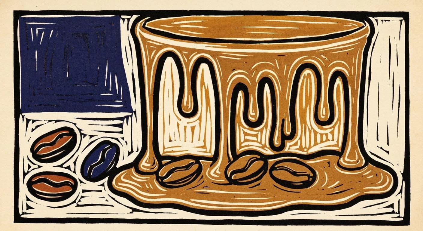 Illustration of Caramel in coffee