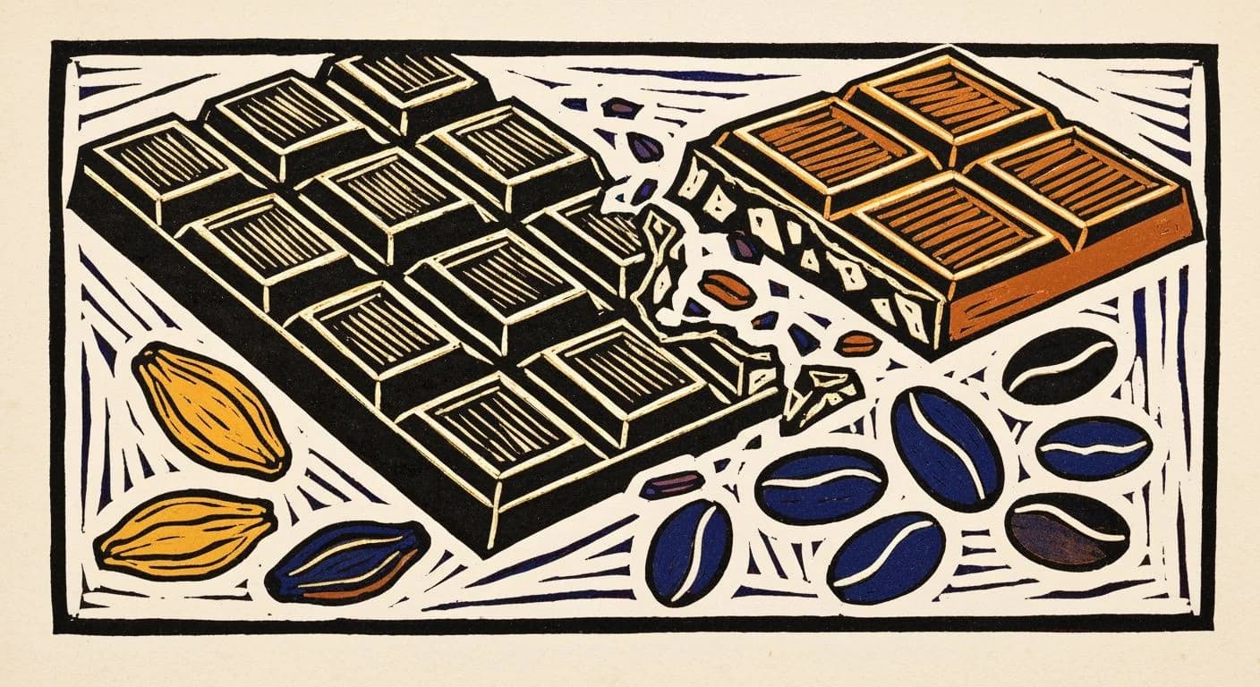 Illustration of Chocolate in coffee