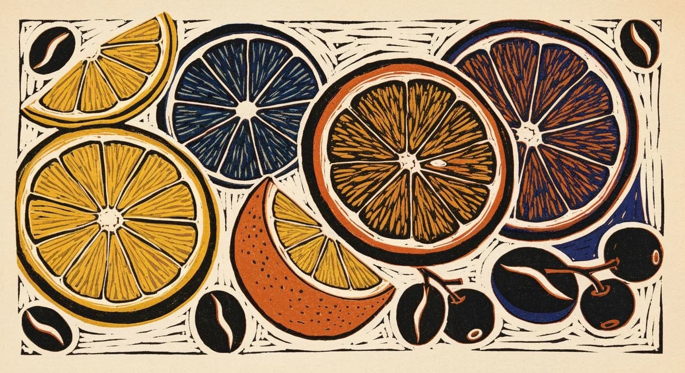 Illustration of Citrus in coffee