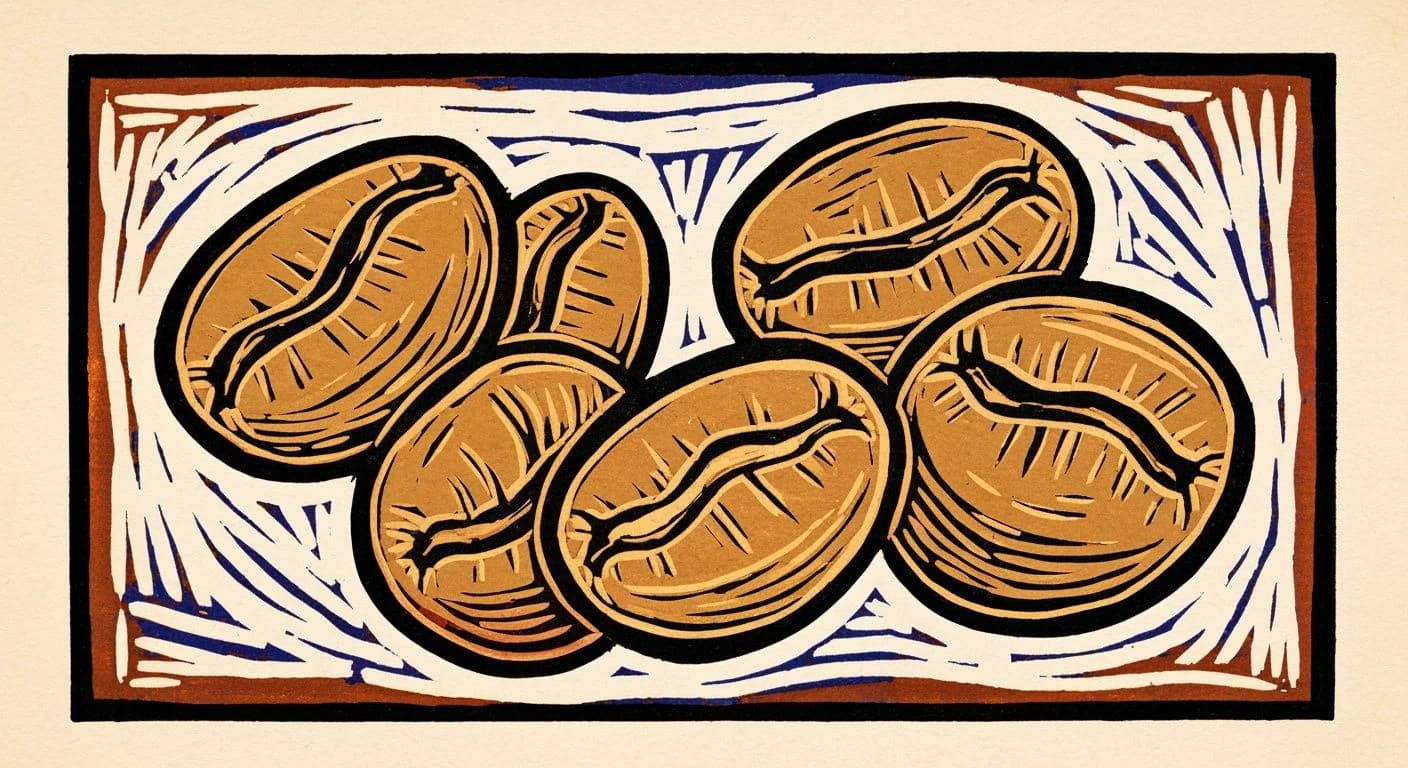 Illustration of City / Full City in coffee