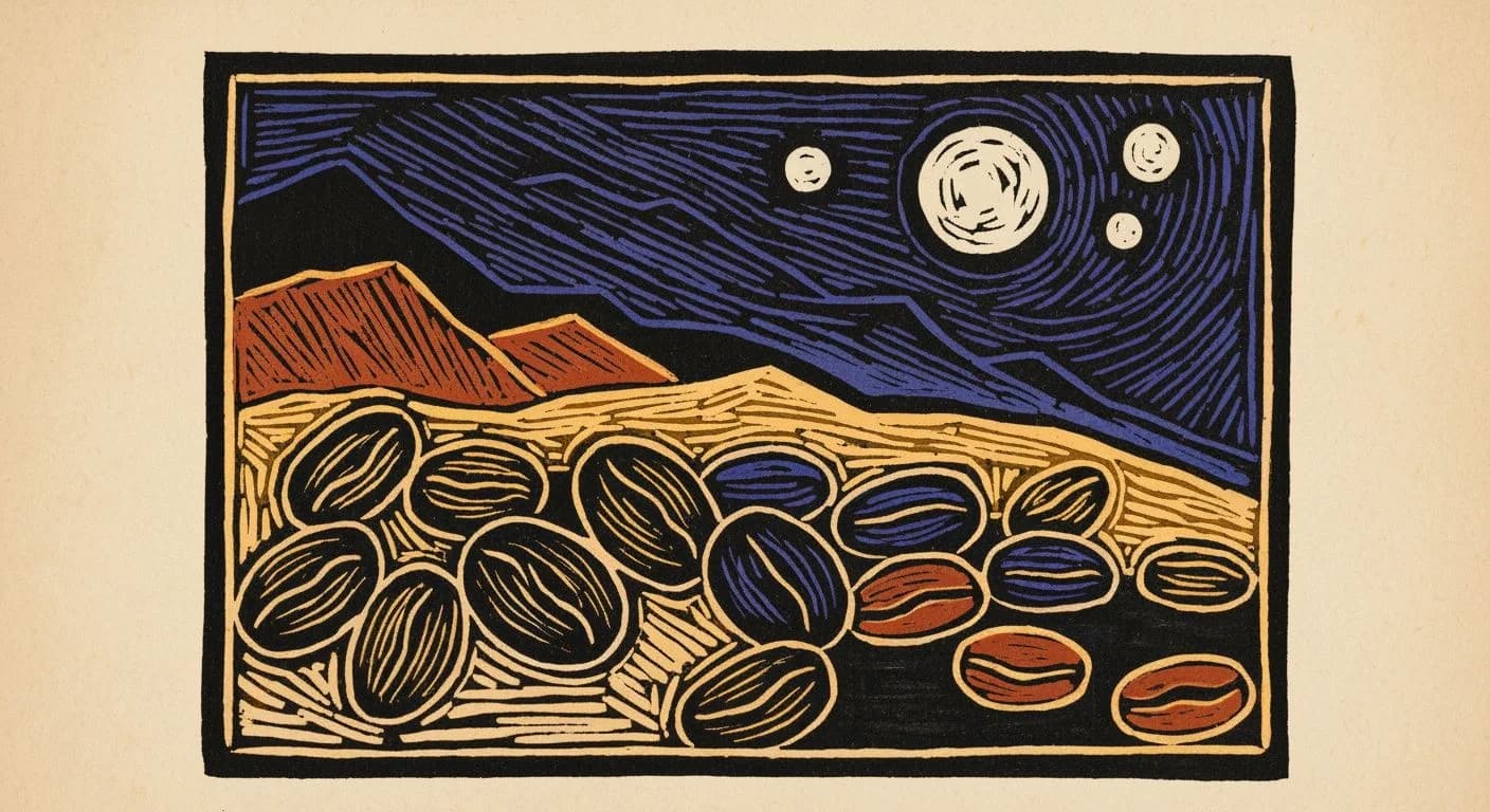 Illustration of Dark in coffee