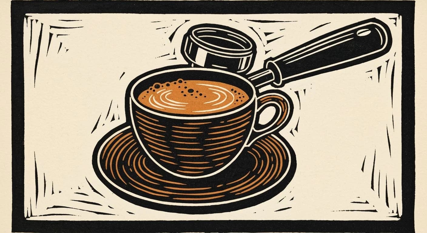 Illustration of Doppio in coffee