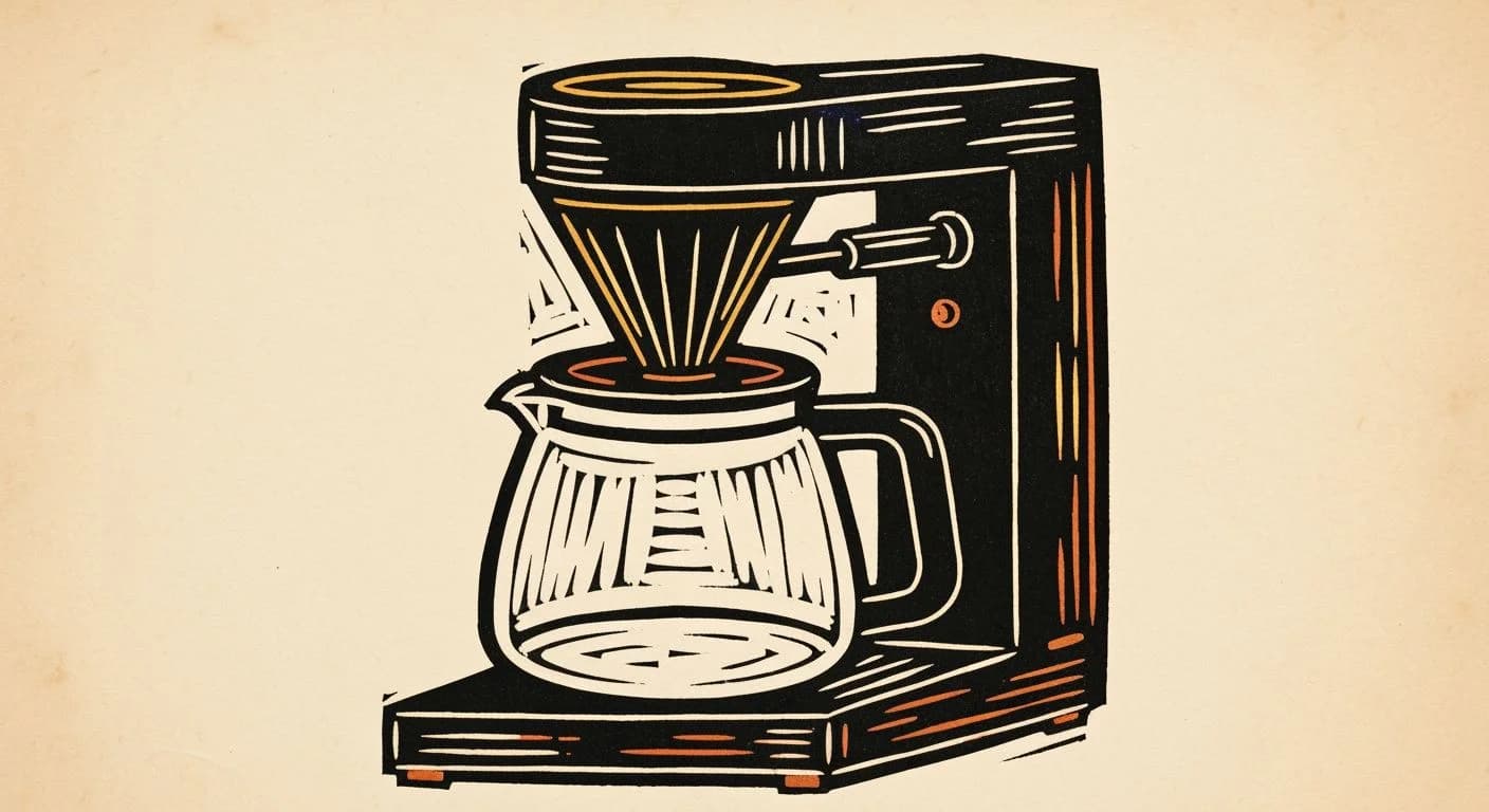 Illustration of Drip Coffee Machine in coffee