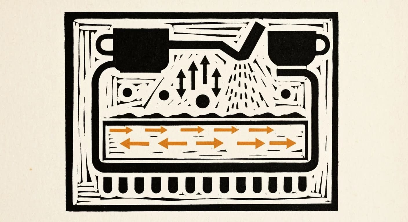 Illustration of Extraction in coffee