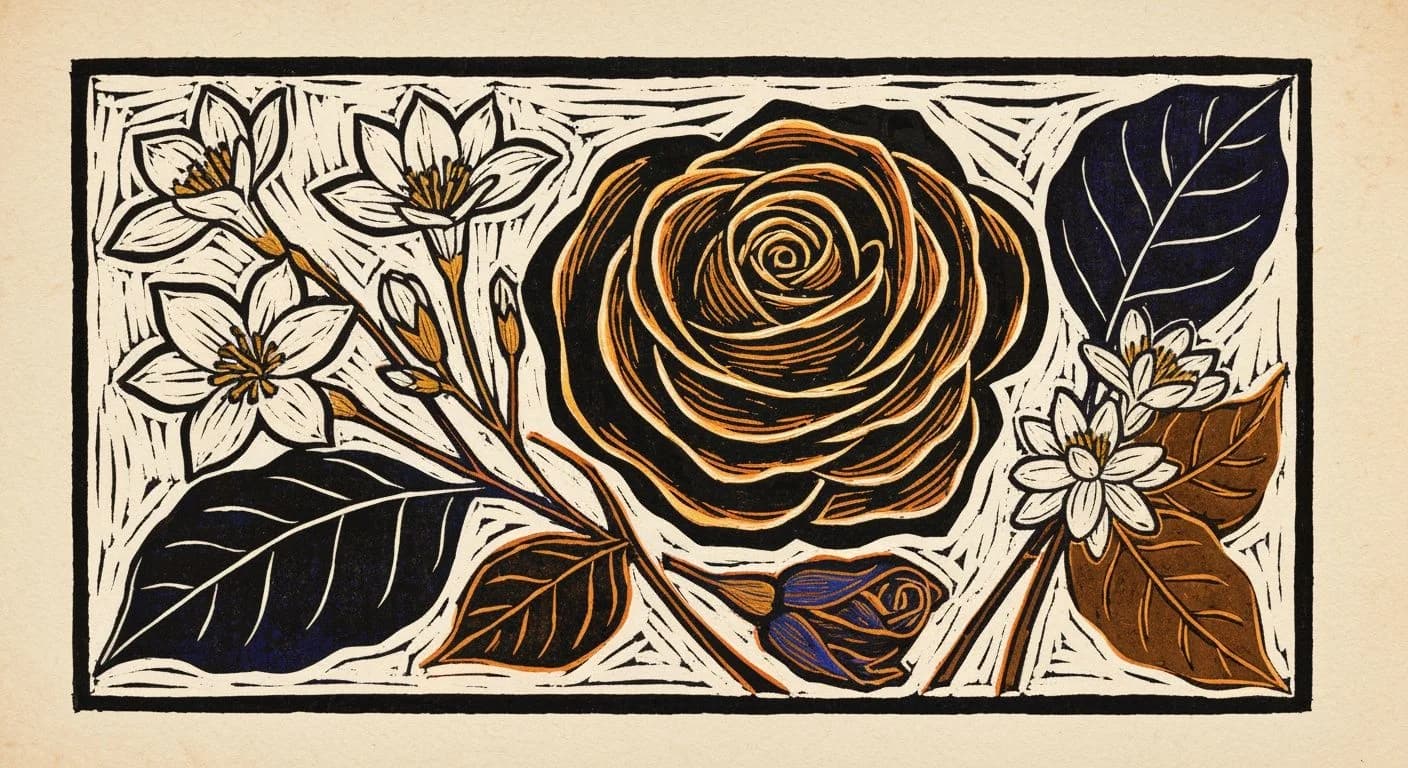 Illustration of Floral in coffee