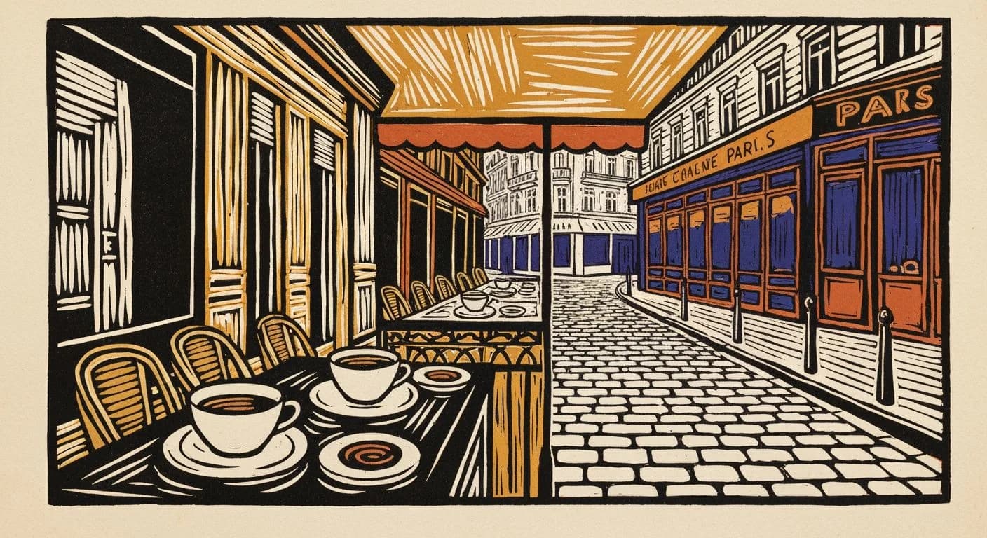 Illustration of France in coffee