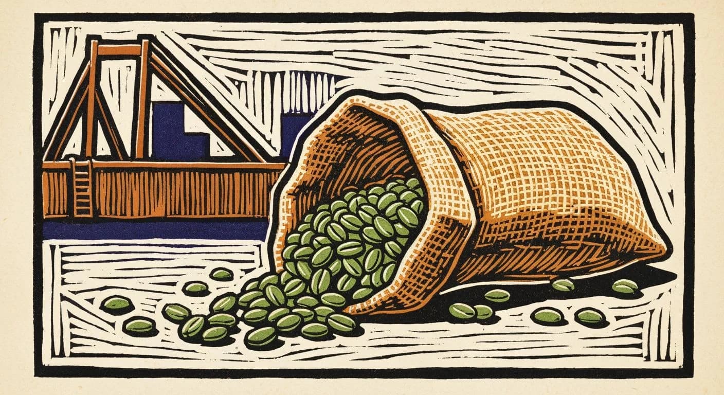 Illustration of Green Coffee in coffee