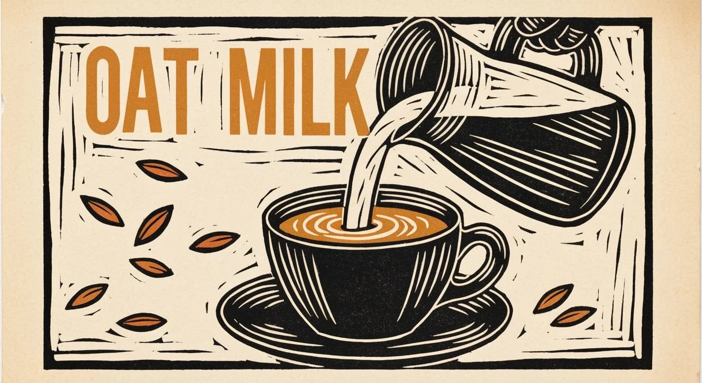 Illustration of Oat Milk in coffee
