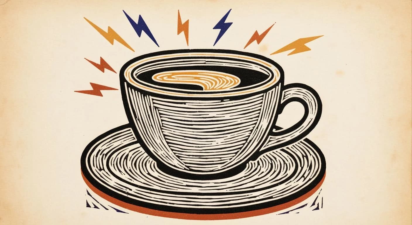 Illustration of High Caffeine in coffee