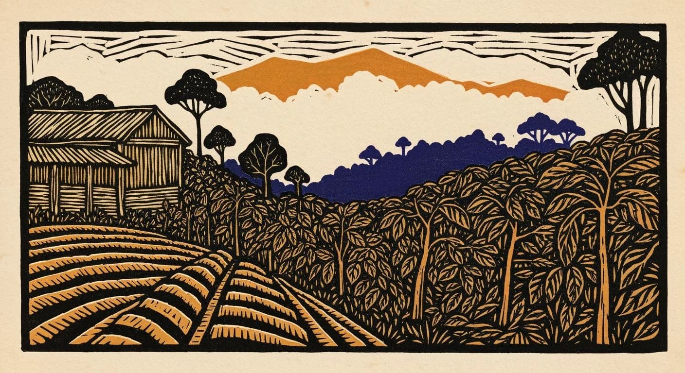 Illustration of Honduras in coffee