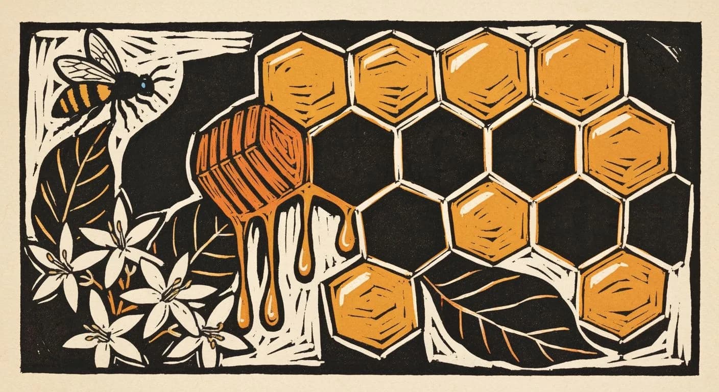 Illustration of Honey in coffee