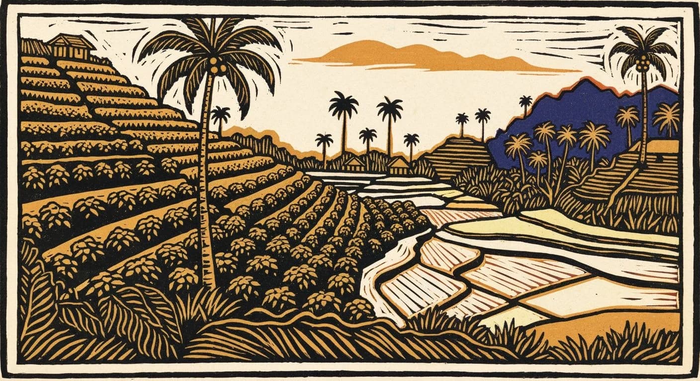 Illustration of Indonesia in coffee