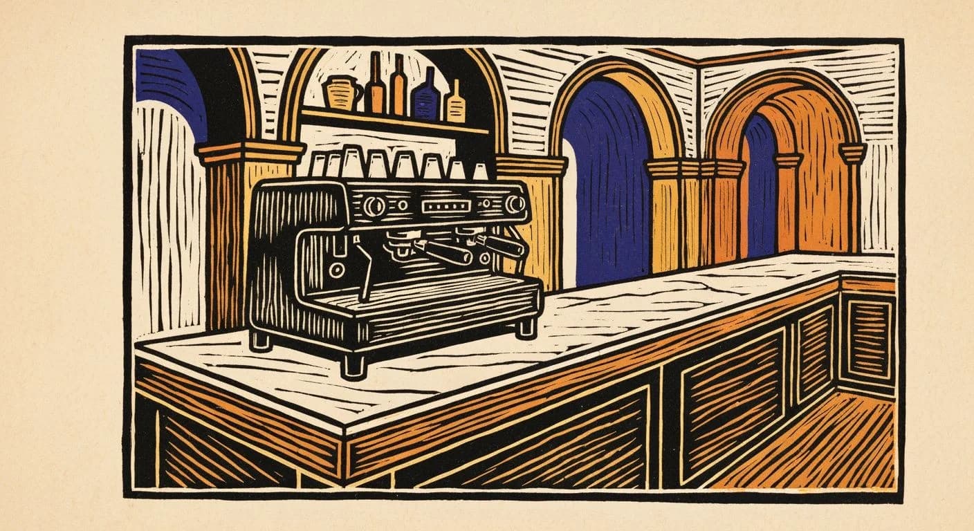 Illustration of Italy in coffee