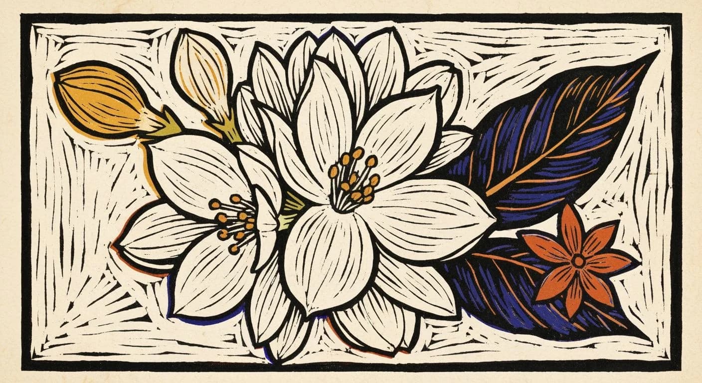 Illustration of Jasmine in coffee