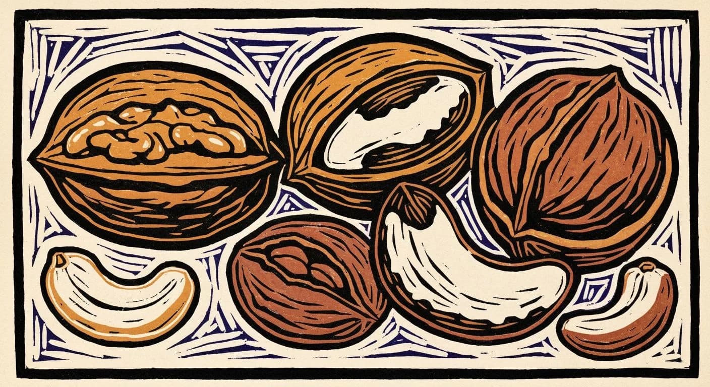 Illustration of Nuts in coffee