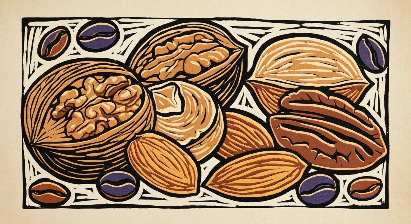 Illustration of Nutty in coffee