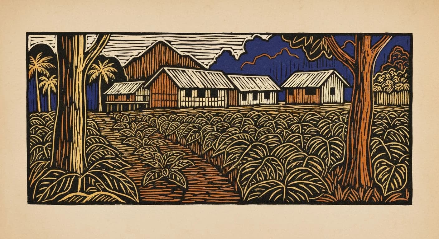 Illustration of Papua New Guinea in coffee