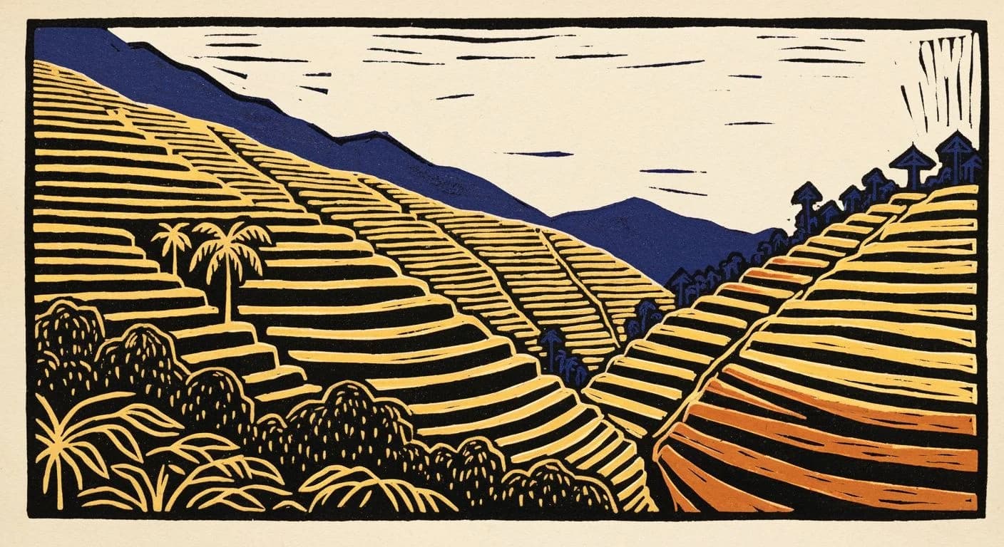 Illustration of Philippines in coffee