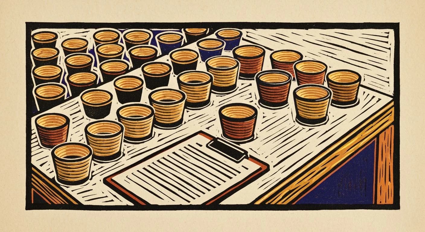 Illustration of Q Grader in coffee