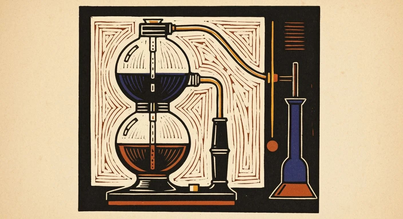 Illustration of Siphon Brewer in coffee