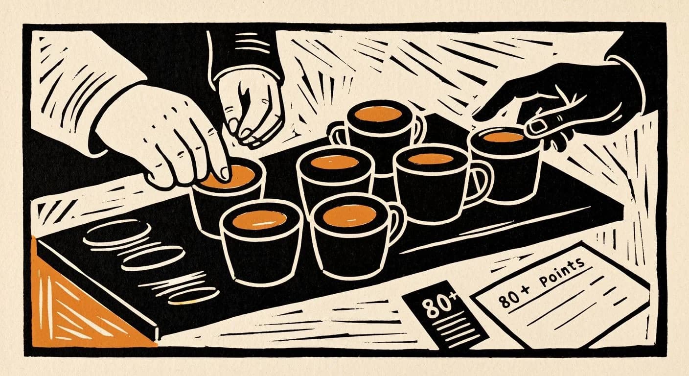 Illustration of Specialty Coffee in coffee