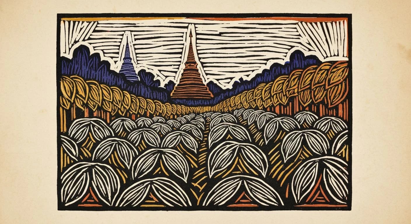 Illustration of Thailand in coffee