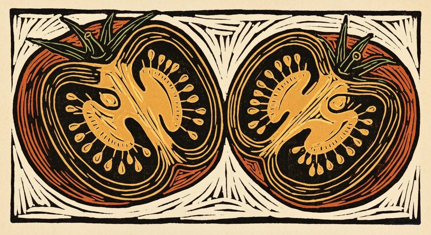 Illustration of Tomato in coffee