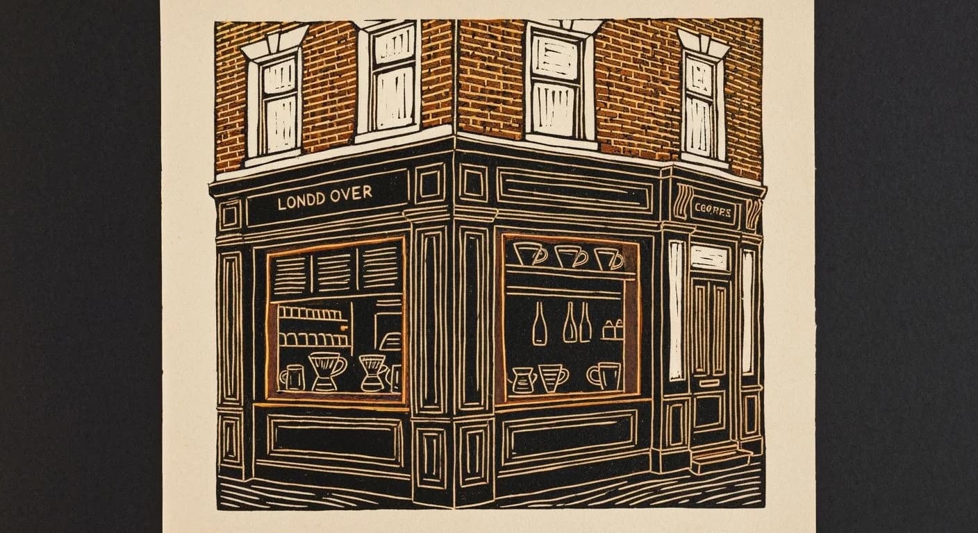 Illustration of United Kingdom in coffee