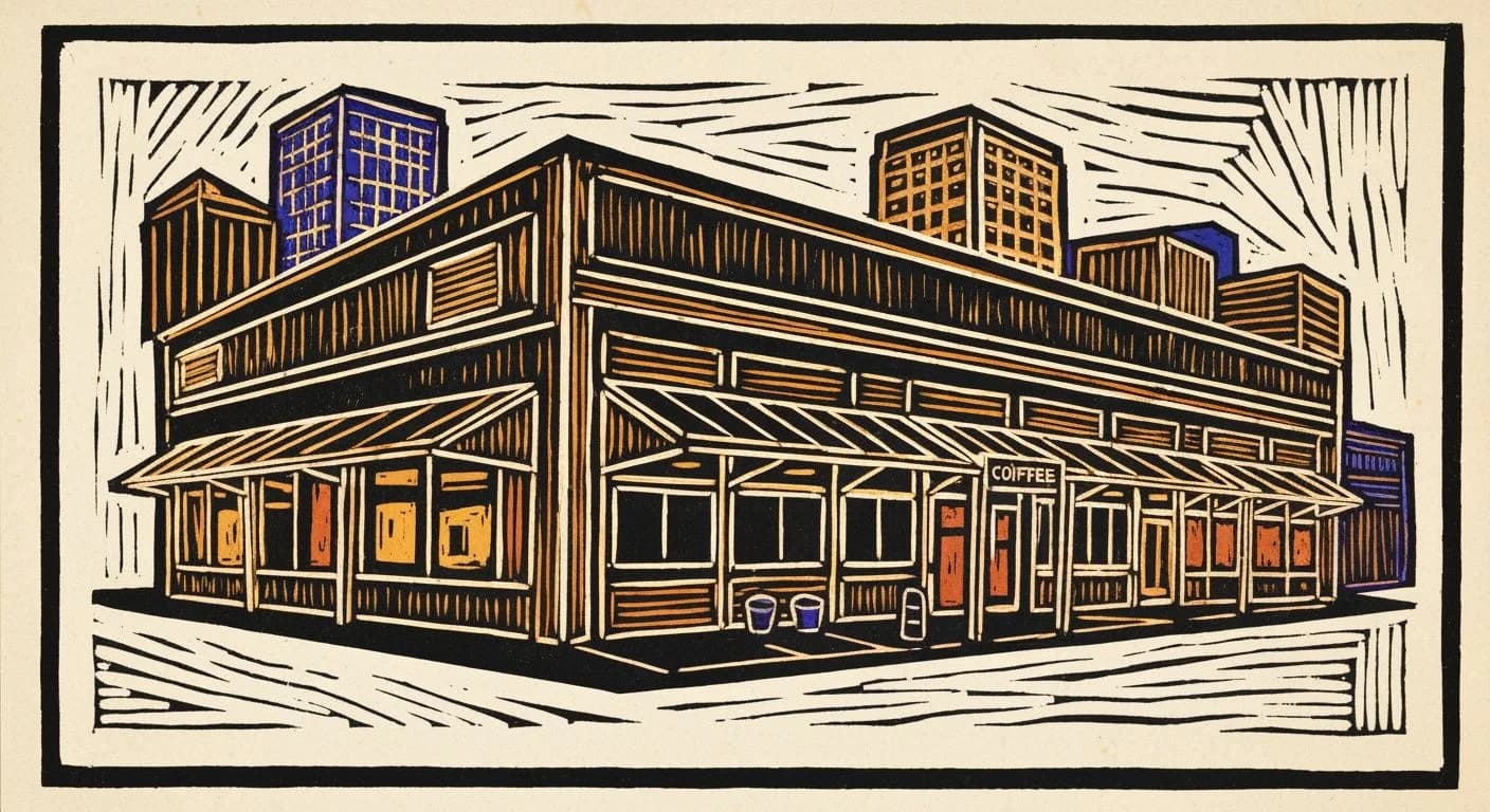 Illustration of United States in coffee