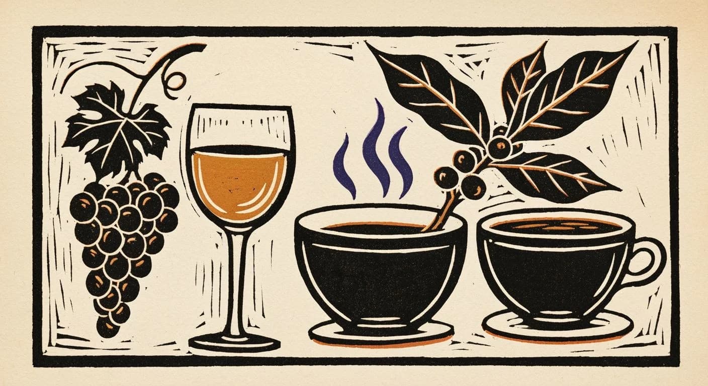 Illustration of Wine-Like in coffee