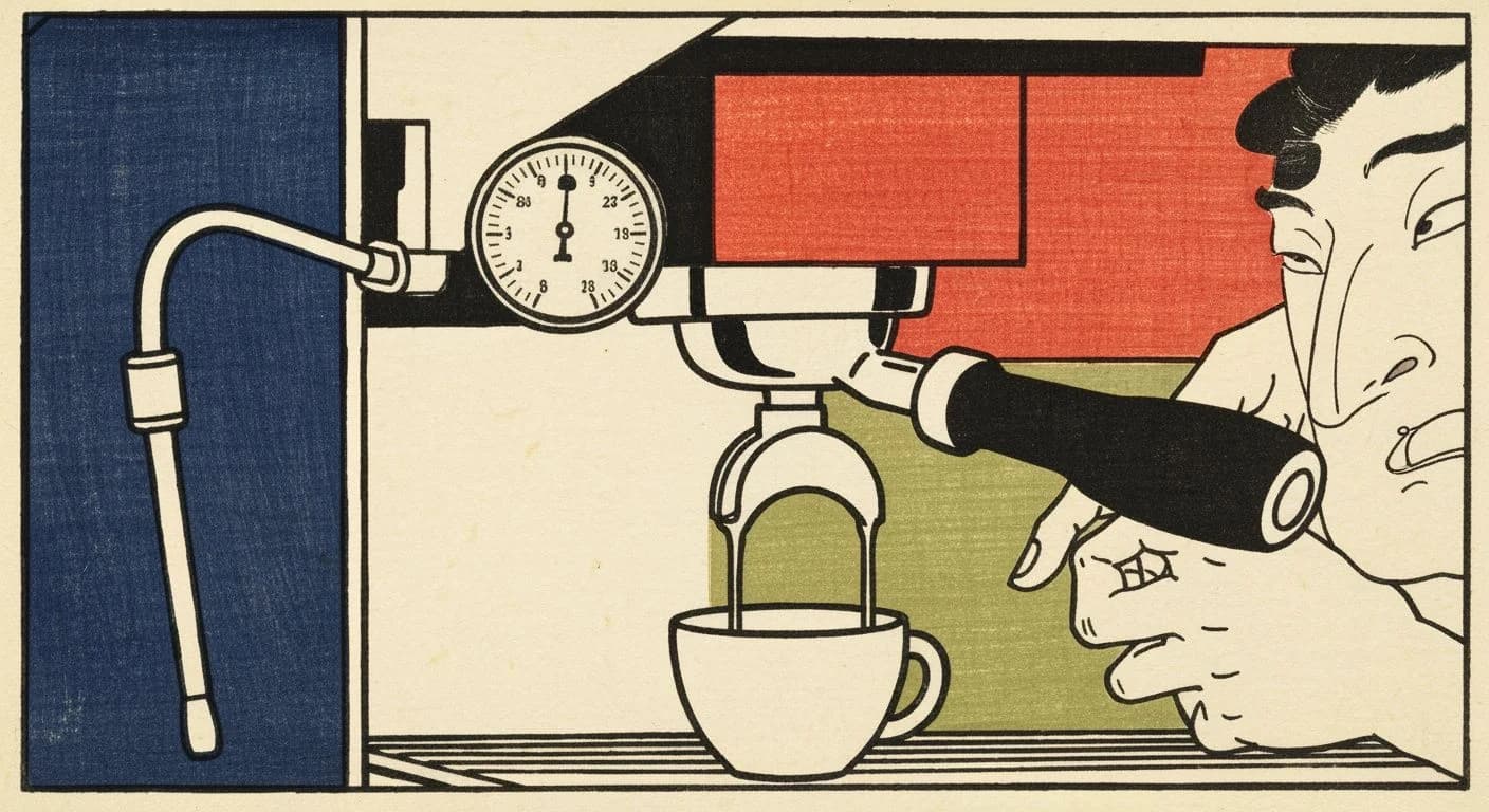 Espresso brewing method illustration
