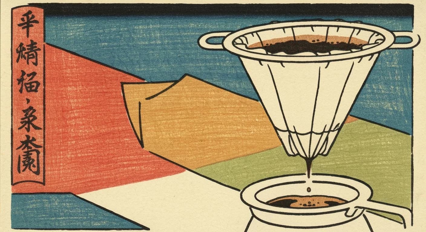 Nel Drip (Flannel) brewing method illustration