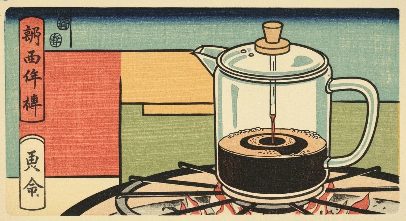 Percolator brewing method illustration