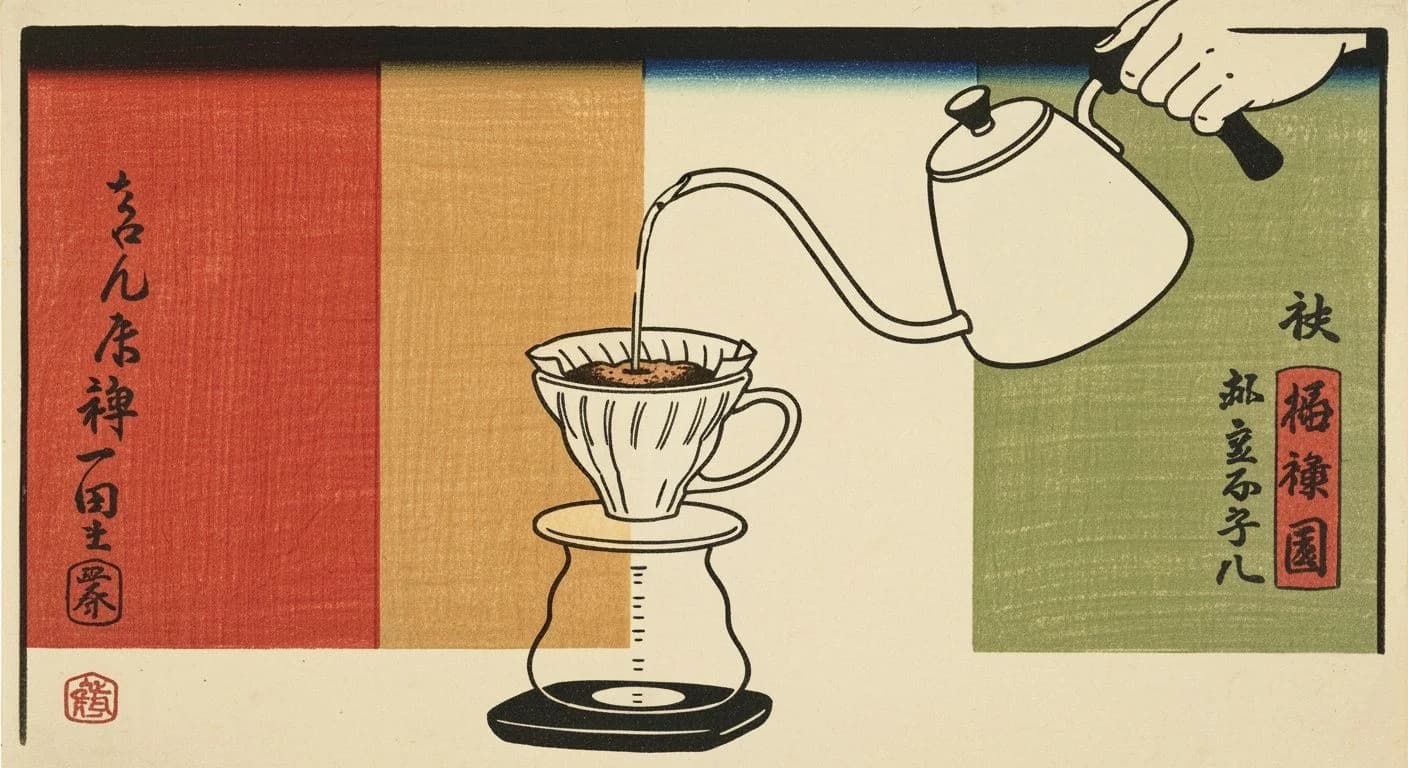 Pour Over (V60) brewing method illustration
