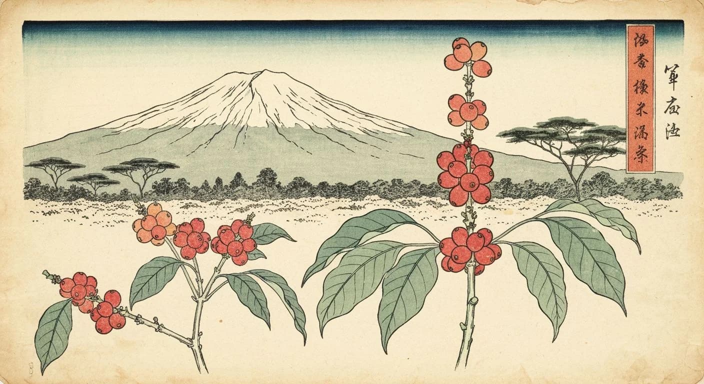 Kenya AA coffee origin illustration