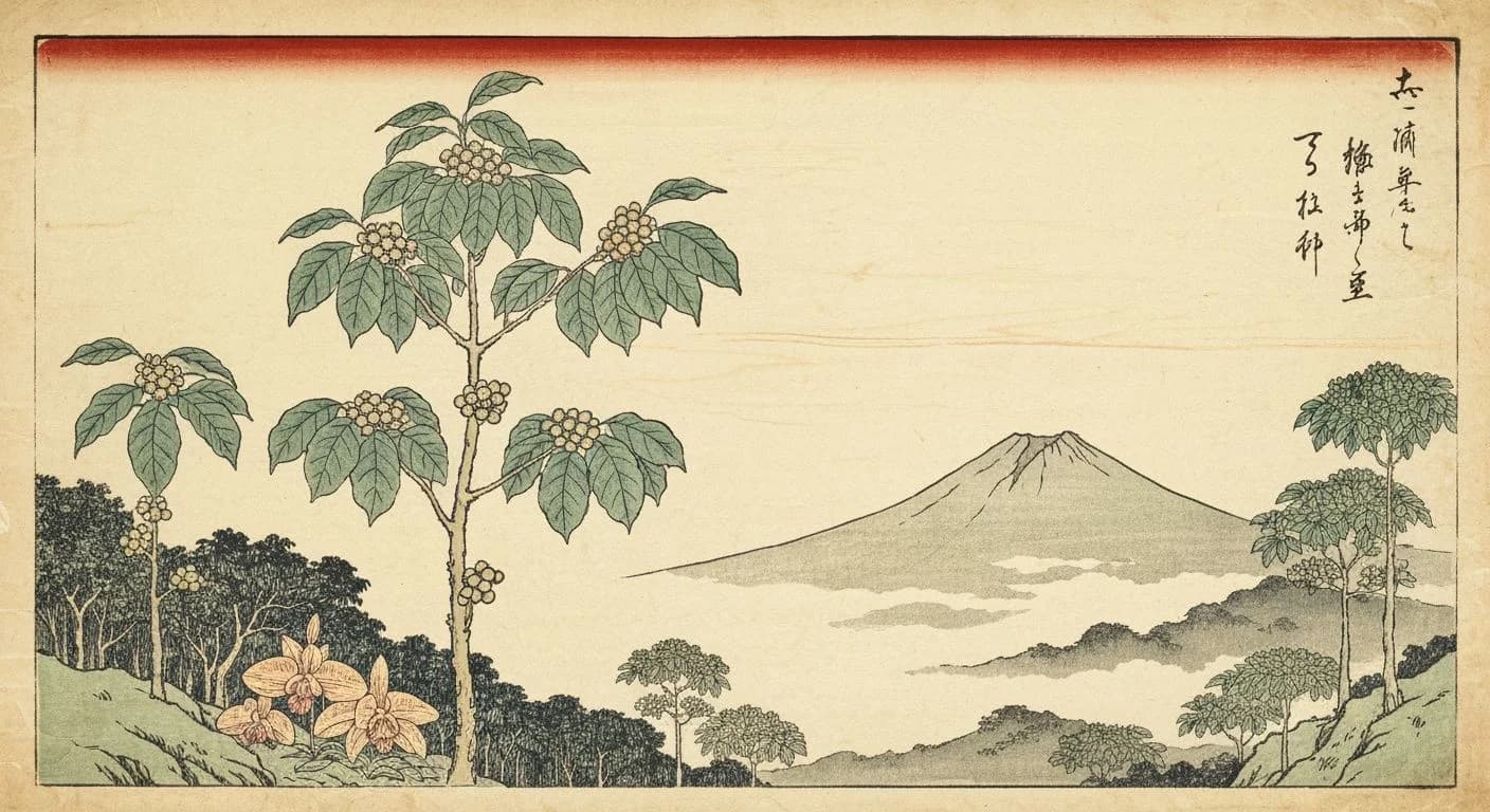 Panama Geisha coffee origin illustration