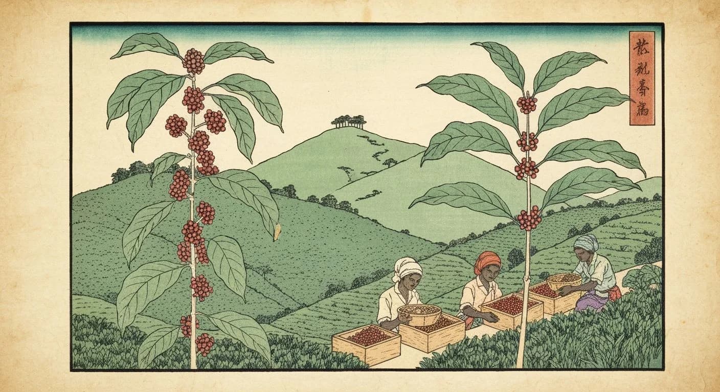 Rwanda Nyamasheke coffee origin illustration